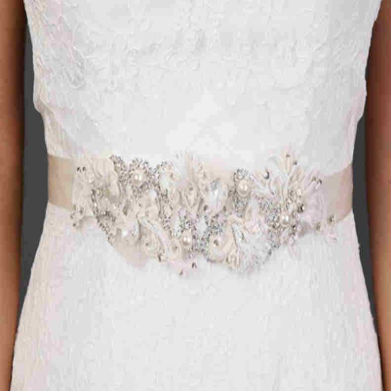 RD-Belt 104 Lace, Crystal, and Pearl Belt