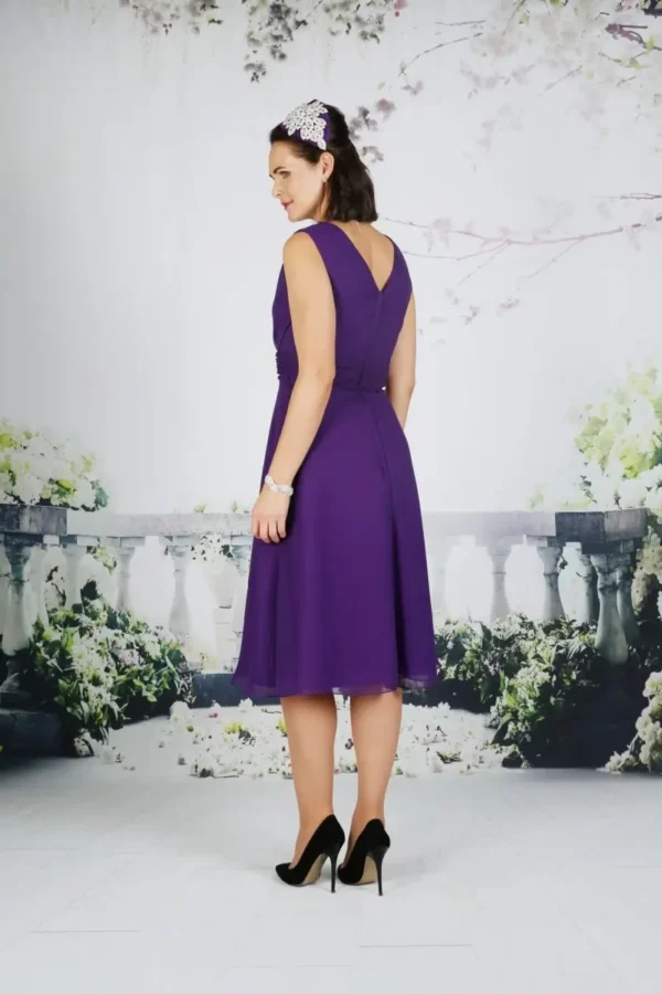 EBED047 Emma Bridals Dress mother of the bride purple back