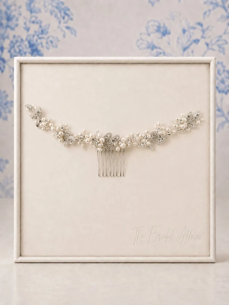 HV002  Genuine Pearl Hair Vine - Richard Designs