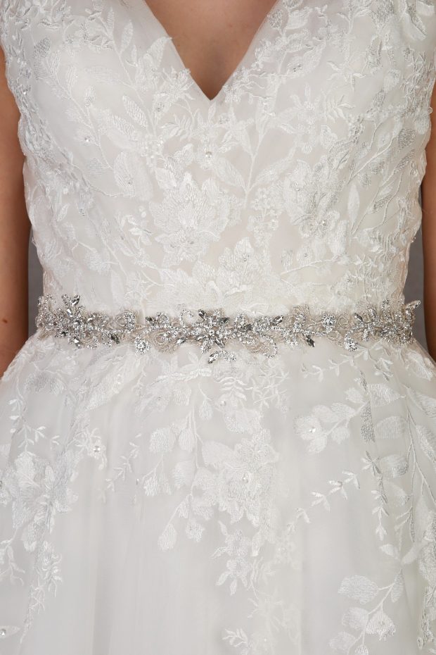 RD-Belt 160 Crystal & Lace Bridal Belt
