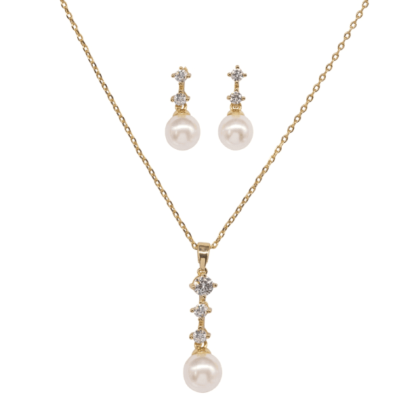 Athena 7310 Dainty Pearl Necklace Set