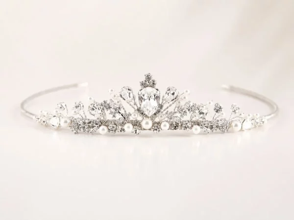 TR2548A Small Pearl & Crystal Tiara &ndash; Richard Designs