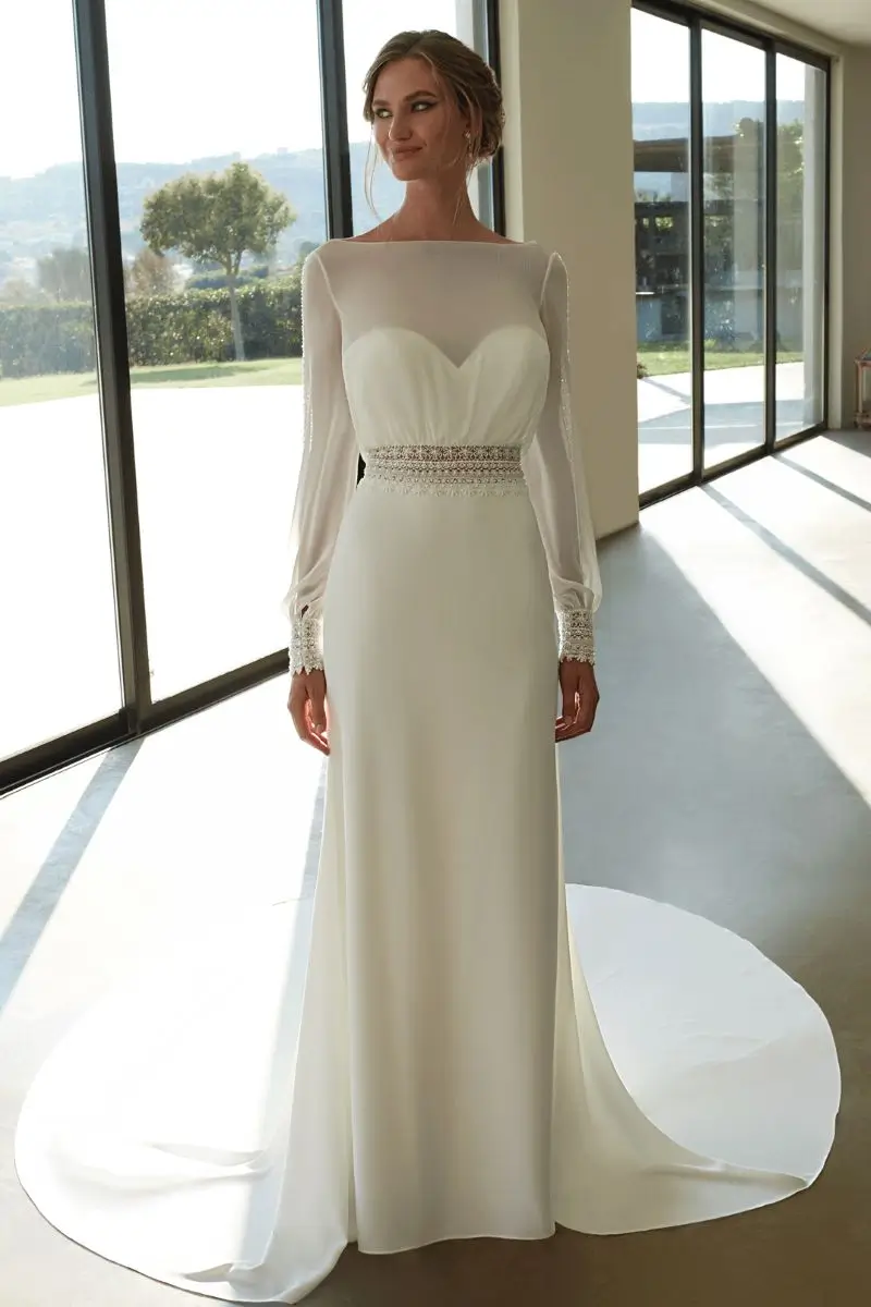 ML7488 Mark Lesley: Elegant Fit and Flare Gown - Wedding Dress Shops York -  The Bridal Affair