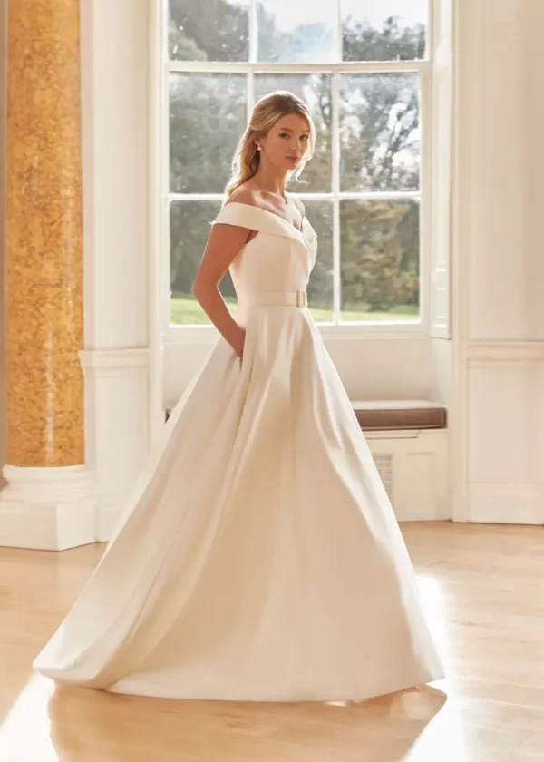 Romantica of Devon Marilyn wedding dress side profile