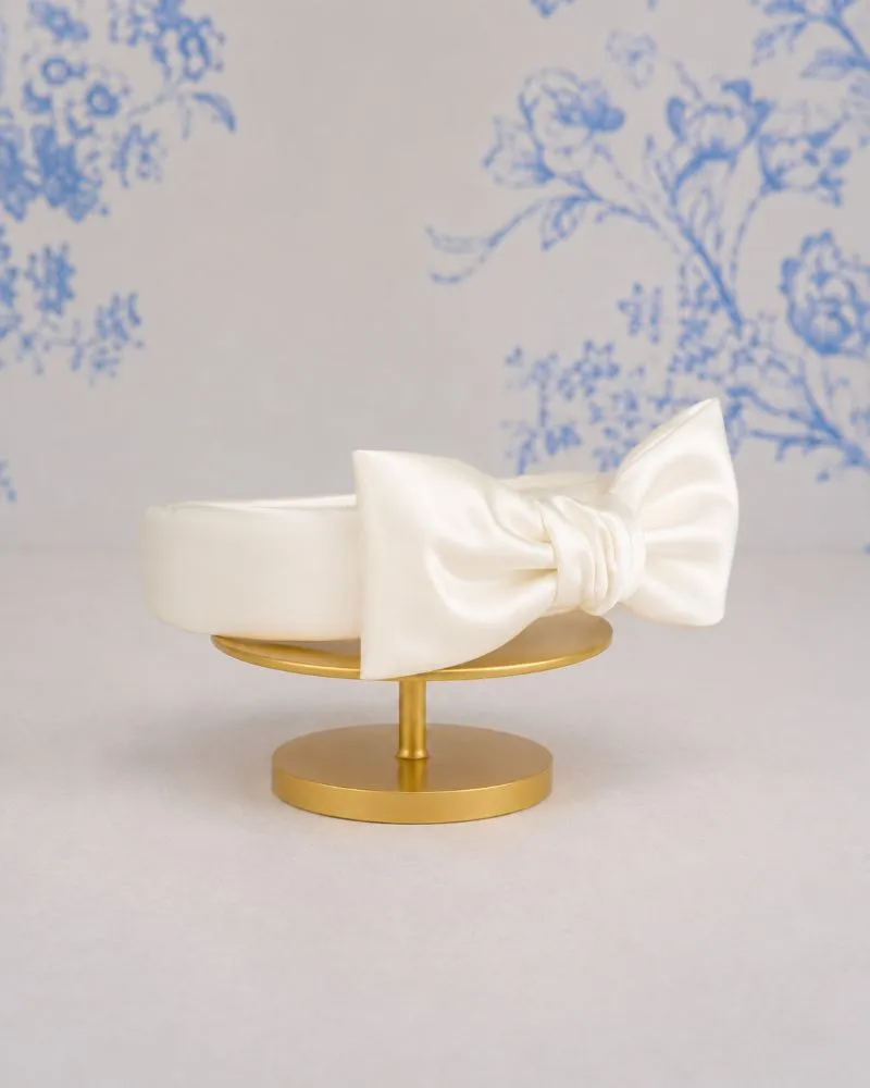 SB531 Satin Bow Headband -Emma Bridals
