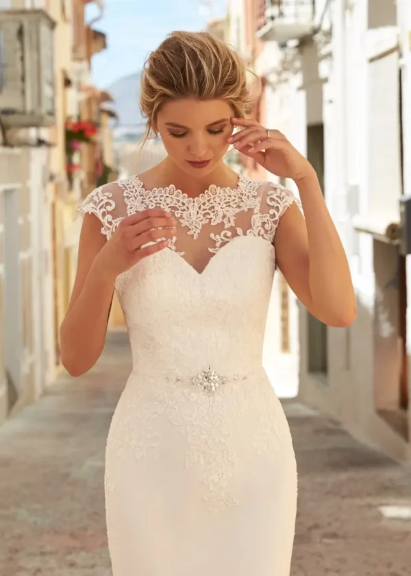 Katrina Romantica of Devon wedding dress front bodice detail