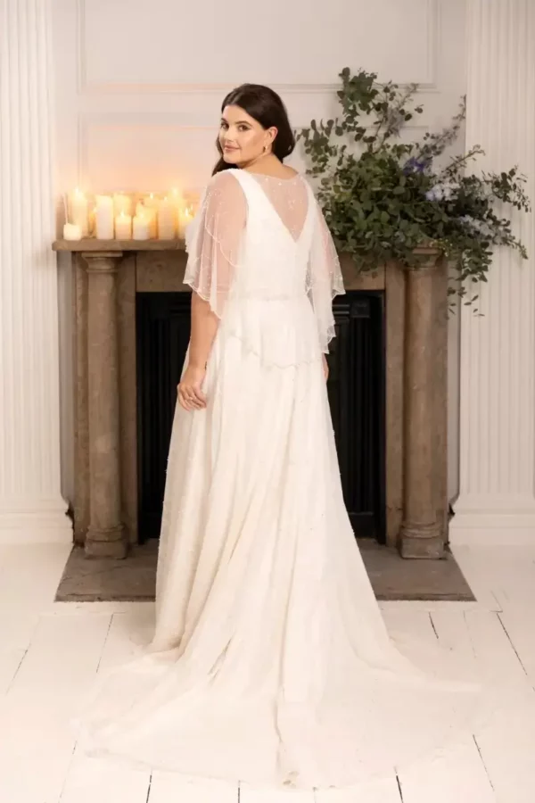 True Curves Mila TC-W476 wedding dress back