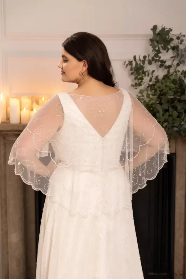 True Curves Mila TC-W476 wedding dress back detail