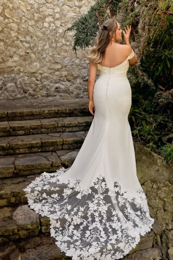 Envy by Phoenix Evelyn PH7015 full-length fit and flare wedding dress back