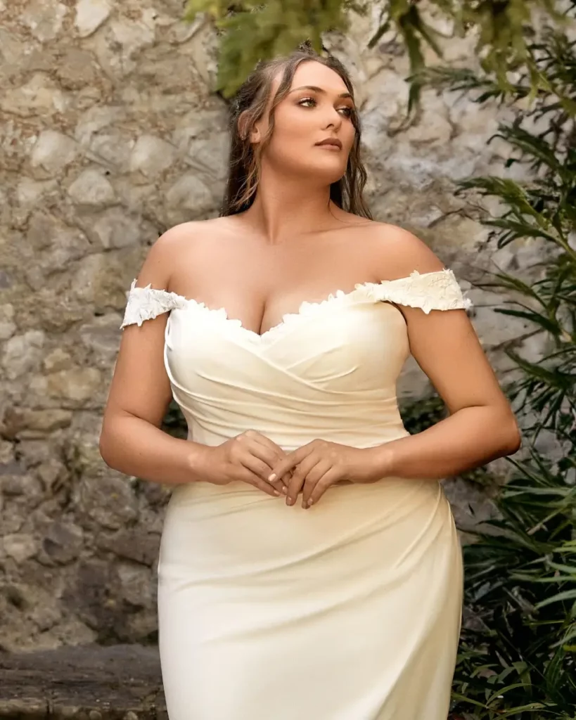 Envy by Phoenix Evelyn PH7015 full-length fit and flare wedding dress front detail