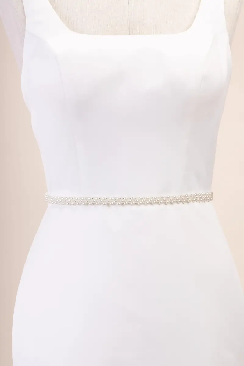PBB1060 The Perfect Bridal Company Pearl & Silver Beaded Belt