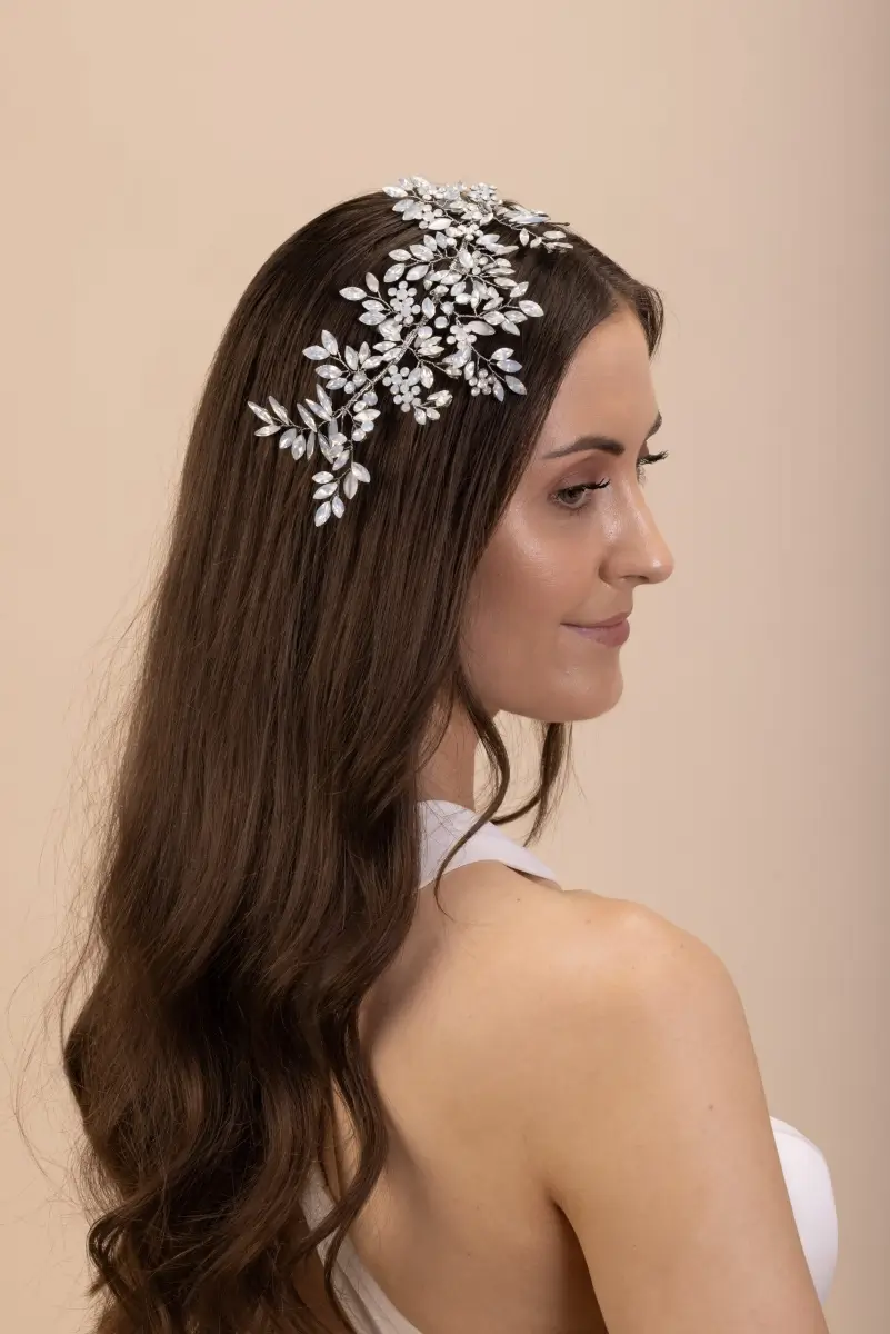 The Perfect Bridal Company PBH7047 Navette Crystal Hair Vine