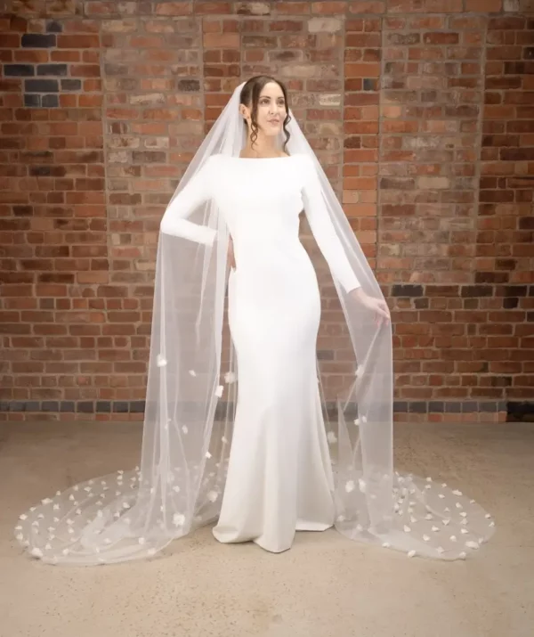 The Perfect Bridal Company PBV9017 3D Chiffon Flower Veil