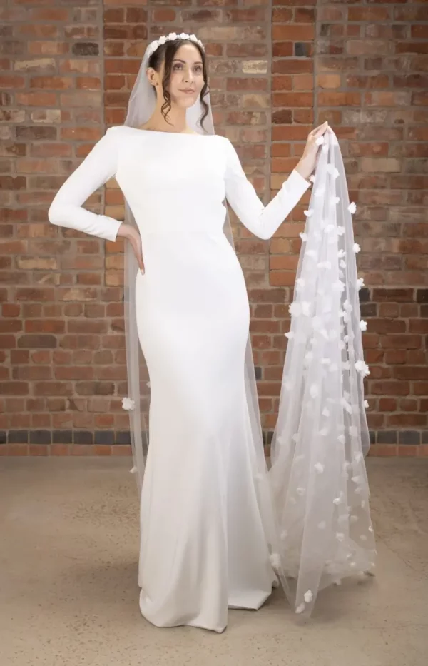 The Perfect Bridal Company PBV9017 3D Chiffon Flower Veil