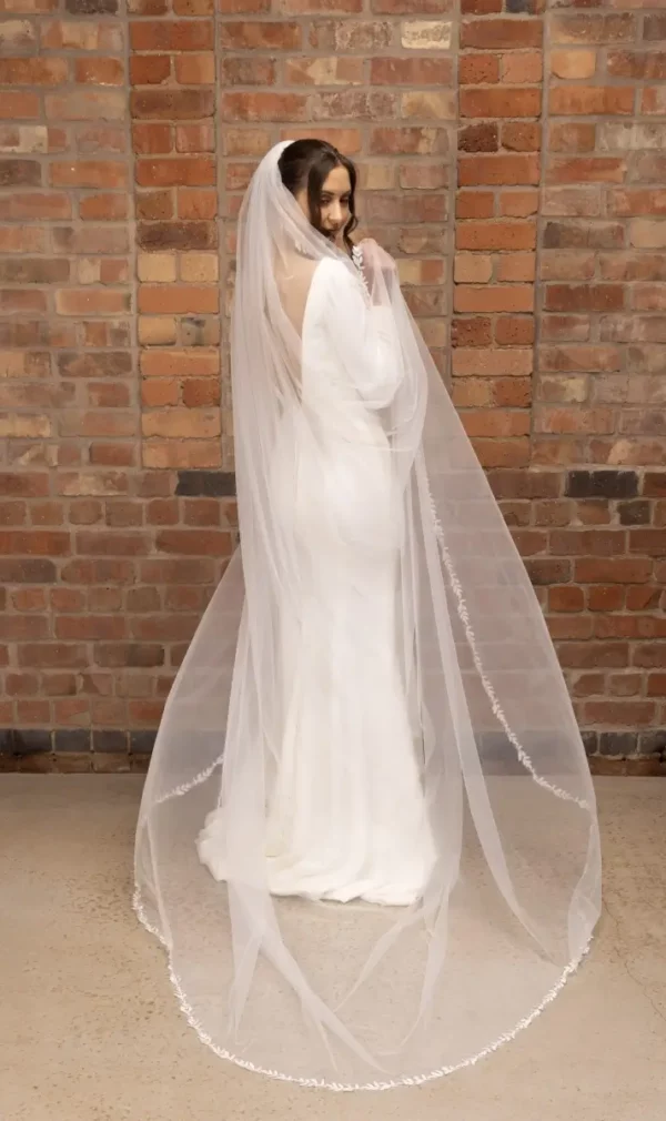 The Perfect Bridal Company PBV9056 leaf lace edge Veil
