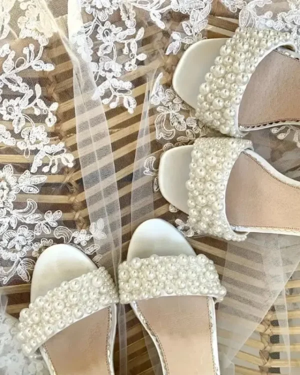 Carrie Ivory Block Heel Sandal