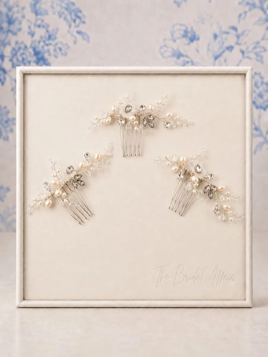 CP190 Pearl & Crystal Mini Combs - Richard Designs