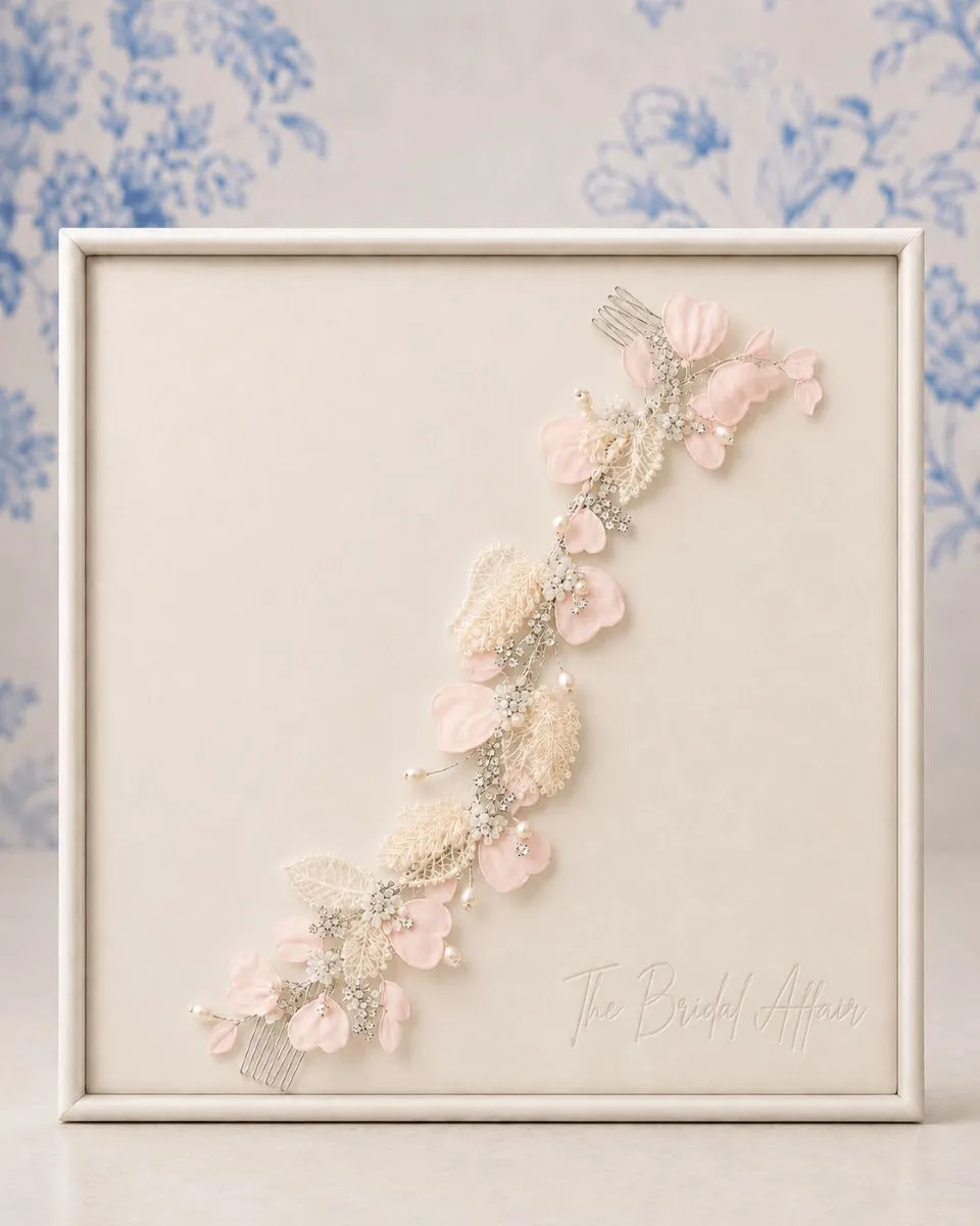HV039 Blush Pink Hair Vine &ndash; Richard Designs