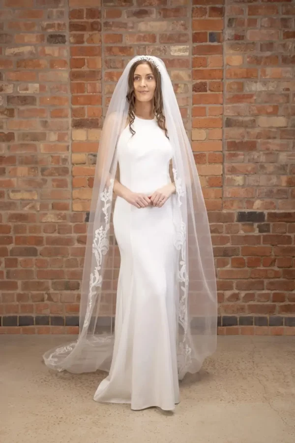 The Perfect Bridal Company PBV9036 Soft Tulle Chorded Lace Veil