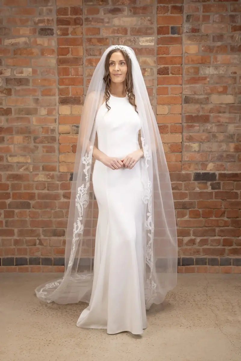 The Perfect Bridal Company PBV9036 Soft Tulle Chorded Lace Veil