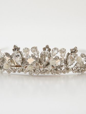 Richard Designs TR2130A Crystal Tiara with Tiny Floral Detailing