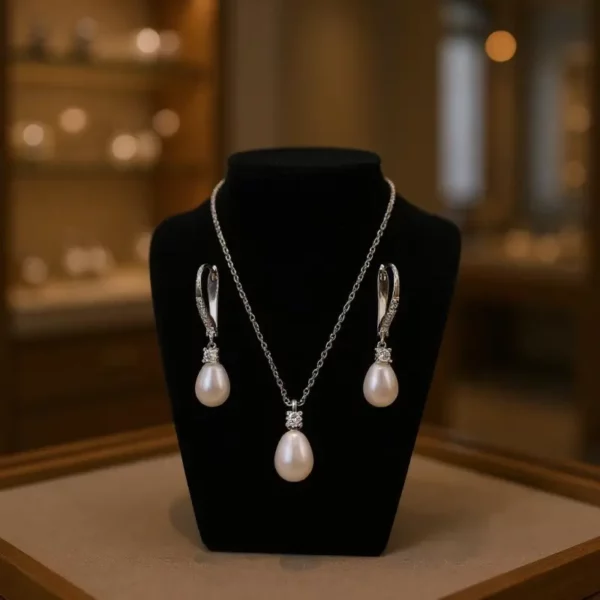 9598 Exquisite Freshwater Pearl Necklace Set - Athena