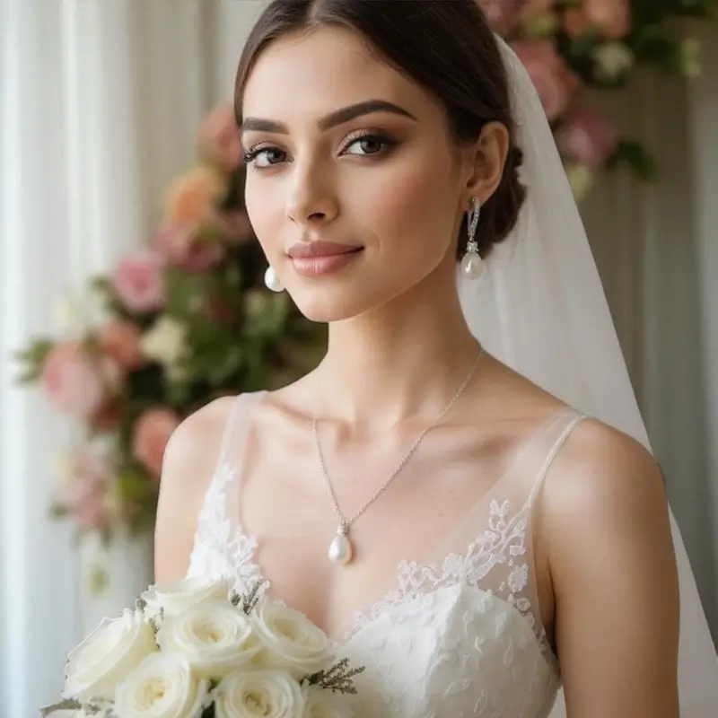 9598 Exquisite Freshwater Pearl Necklace Set - Athena