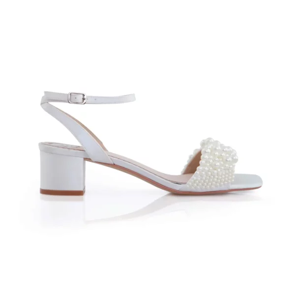 Claire Satin Pearl Block Heel Sandal profile