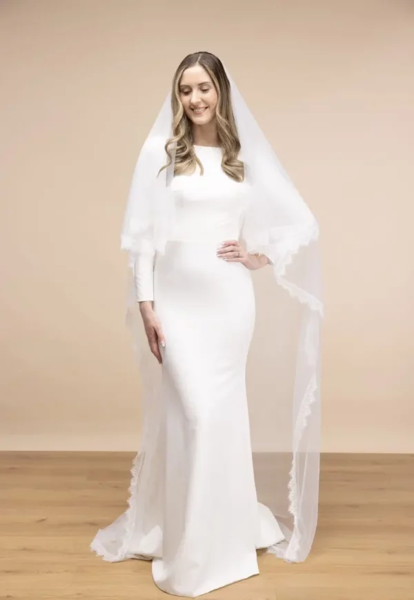 The Perfect Bridal Company PBV9089 Scalloped Lace Edged Veil