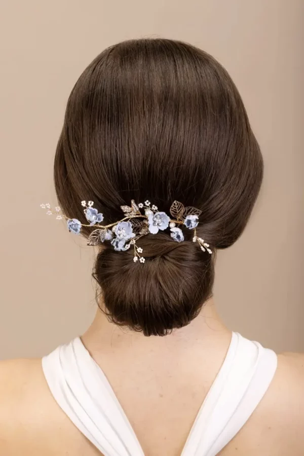 PBH7065 Blue Flower Bridal Hair Comb &ndash; Perfect Bridal Co