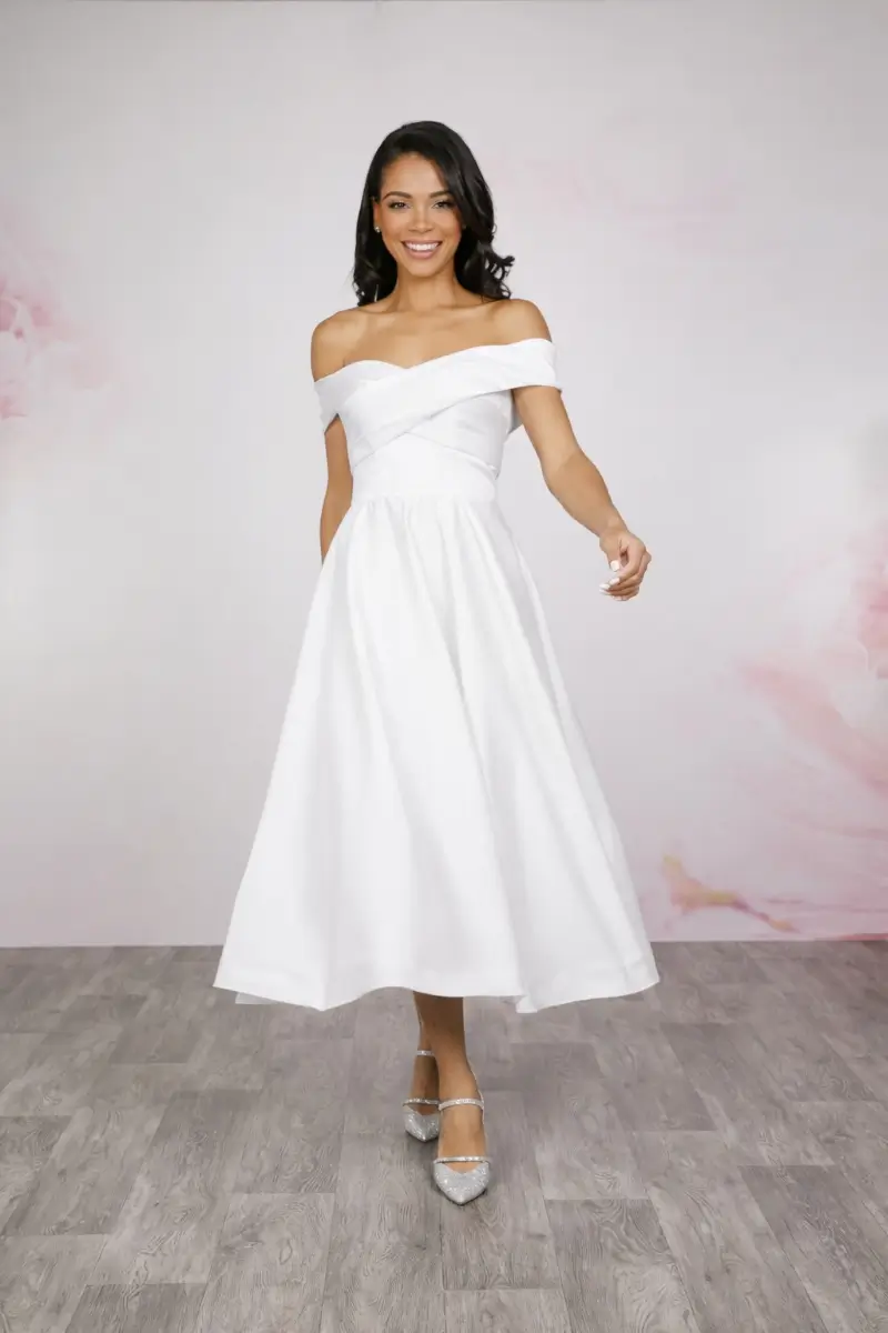 EB7718 Tea Length & Mini Wedding Dress