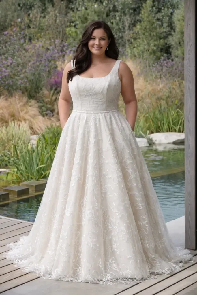 Lyanna Romantica of Devon
Soft romantic wedding dress with light movement and detail