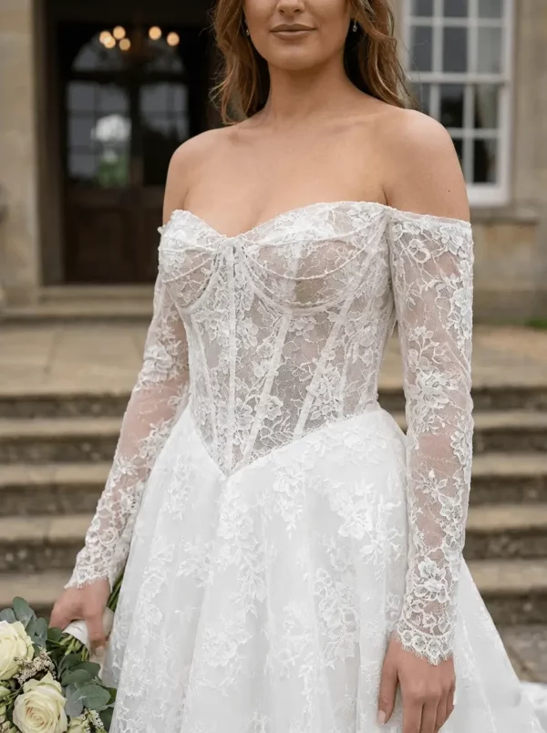 DC1056 Danielle Couture wedding dress bodice detail