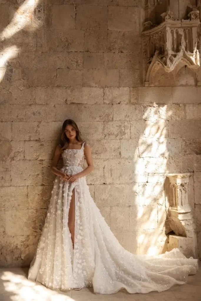 Eva Lendel Afida floral wedding dress at The Bridal Affair