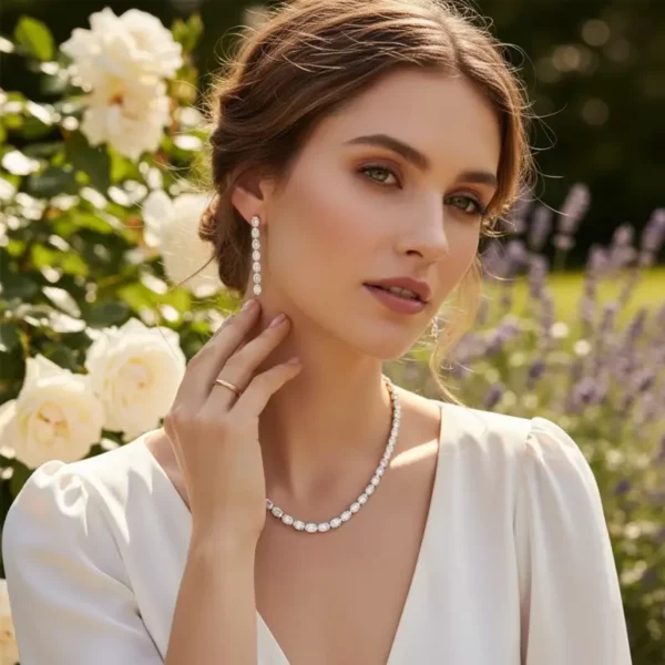 Athena 5036 CRYSTAL DROP NECKLACE SET earing