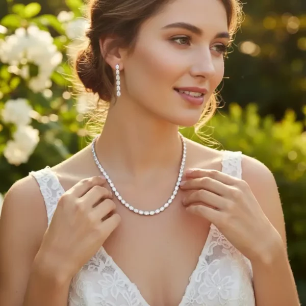 Athena 5036 CRYSTAL DROP NECKLACE SET