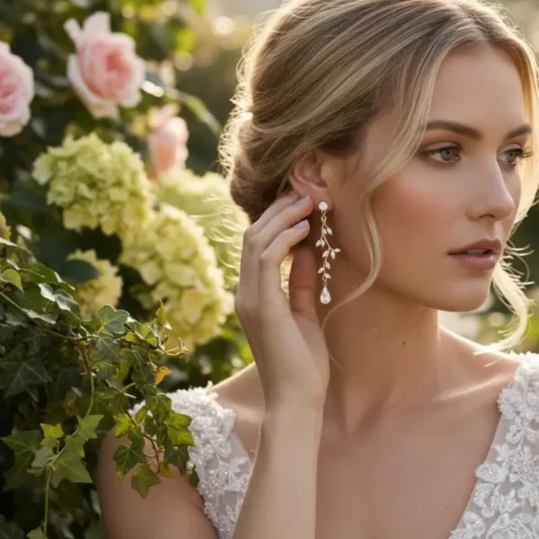 Athena 7720 Devine Crystal Vine Earrings rose gold