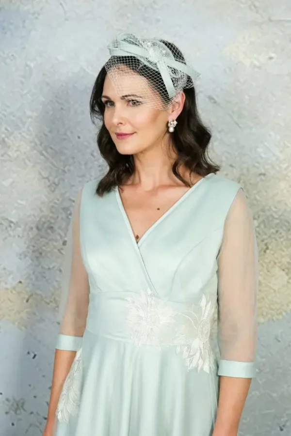 The Sunflower Dress RDAD1268 Richard Designs Occasion Wear front eucalyptus detail