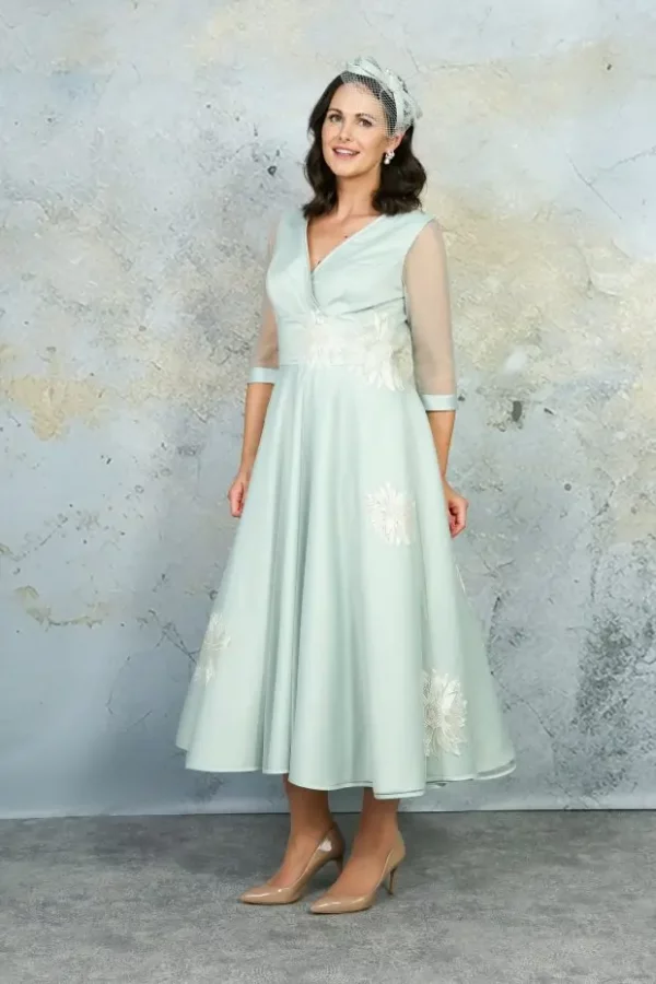 The Sunflower Dress RDAD1268 Richard Designs Occasion Wear front eucalyptus