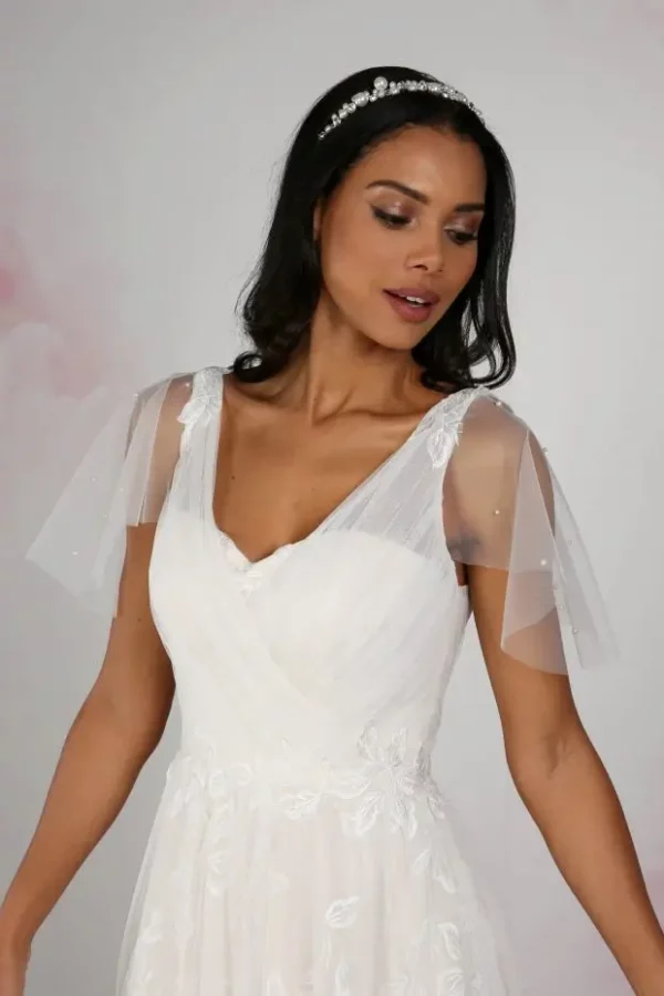 Richard Designs SH56-5 Sew In Pearl Cap Sleeve