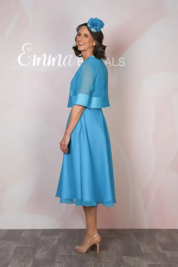 EBEJ122 Emma Bridals Cropped Chiffon Jacket