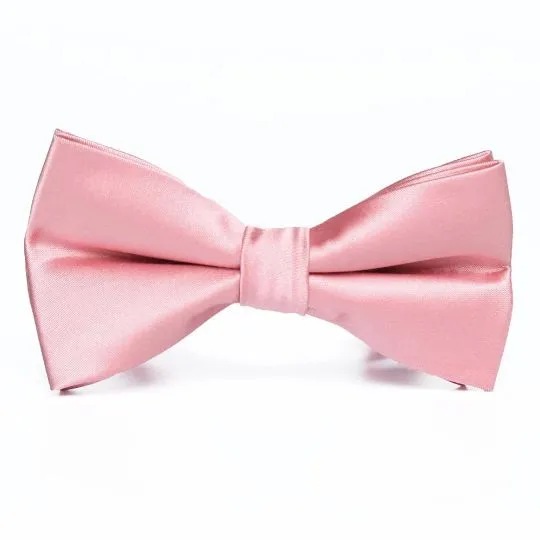 Bow tie and pocket square from The Groomsmen Collection designed to coordinate with selected bridesmaid dress colours dusky pink bow tie