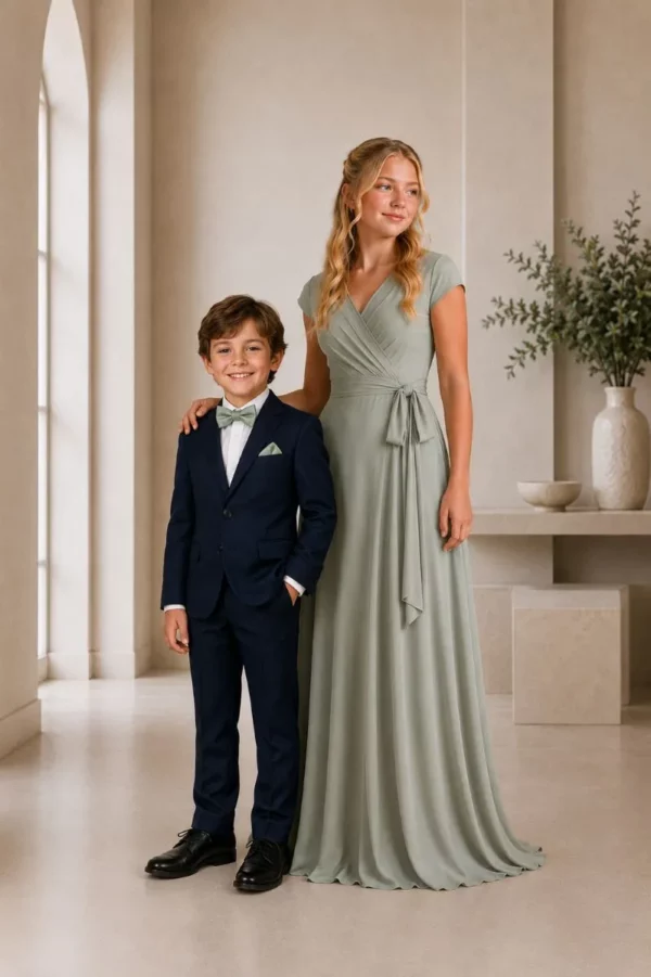 Children&rsquo;s bow tie from The Groomsmen Collection designed to coordinate with selected bridesmaid dress colours paigeboy and bridemaid