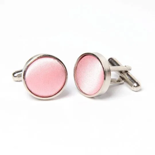 Cufflinks from The Groomsmen Collection designed to coordinate with selected bridesmaid dress colours dusty pink