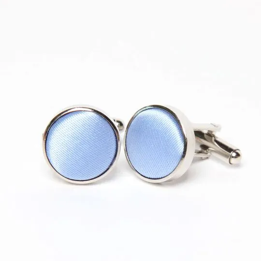 Cufflinks from The Groomsmen Collection designed to coordinate with selected bridesmaid dress colours powder blue