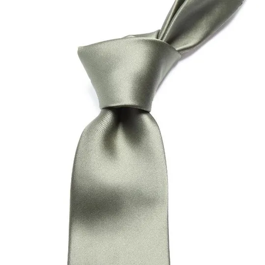 Tie and pocket square from The Groomsmen Collection designed to coordinate with selected bridesmaid dress colours olive tie
